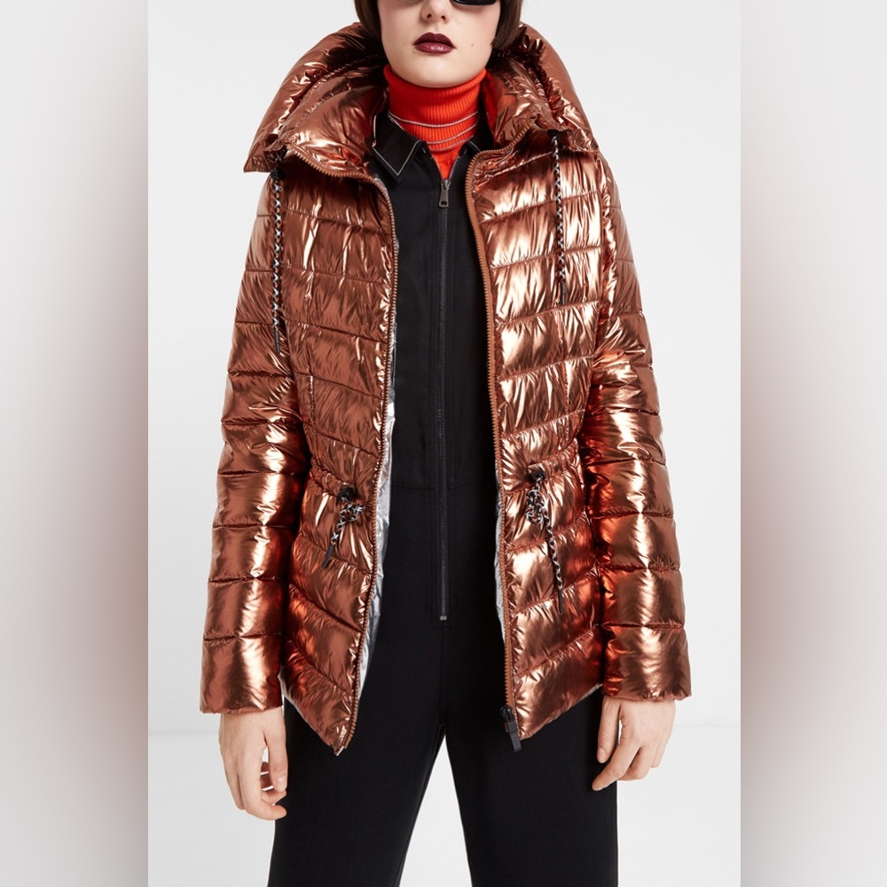 Desigual | Women’s Metallic Puffer Jacket size L Packable